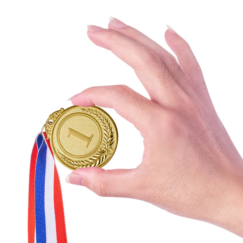 [Australia - AusPower] - 12 Pieces Gold Award Medals - Winner Medals Gold Prizes for Sports, Competitions, Party, Spelling Bees, Olympic Style, 2 Inches 