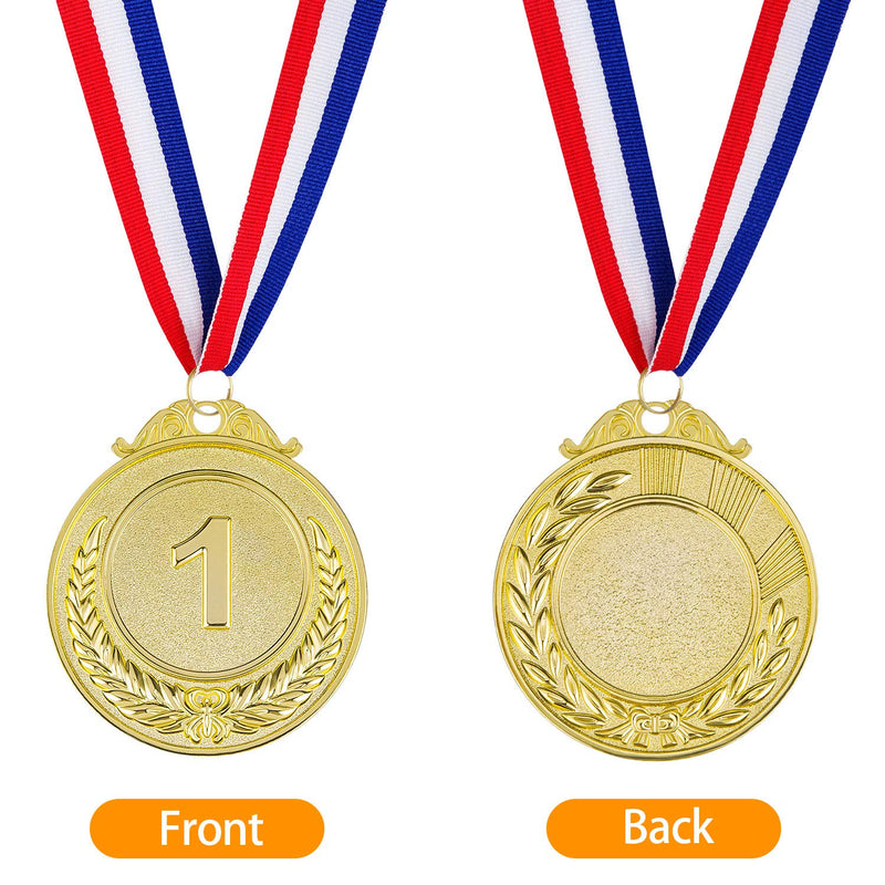 [Australia - AusPower] - Award Medals 1st 2nd 3rd(Gold, Silver, Bronze) Metal Olympic Style Winner with Neck Ribbon, 2 Inches 12 Pack 