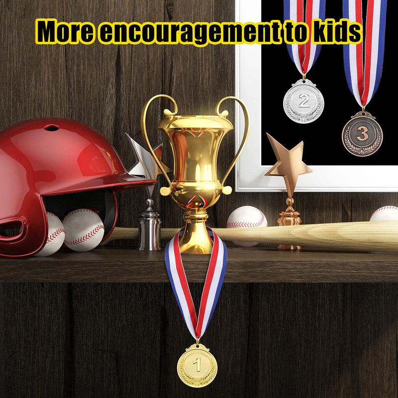 [Australia - AusPower] - Gold Silver Bronze Award Medals Olympic Style Winner Award Medals Metal Medals Prizes with Neck Ribbon for Competitions Party Olympic Home Work School Bar Costume Parties 10 