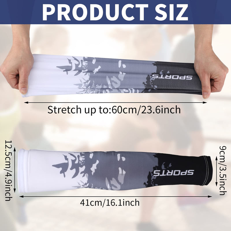 [Australia - AusPower] - 4 Pairs UV Sun Protection Arm Sleeves Cooling Sports Sleeve Anti Slip Ice Silk Arm Warmers Arm Covers for Men Women Football Basketball Baseball Favors 