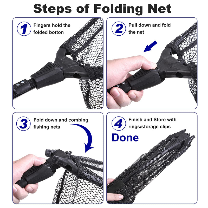 [Australia - AusPower] - BETTER LEADER , Large Floating Landing Net for Freshwater & Saltwater Fishing Deep Rubberized Mesh Pocket and Telescopic Pole Collapsible and Foldable for Easy Storage 