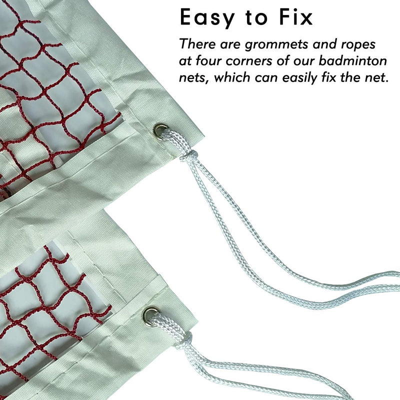 [Australia - AusPower] - DOURR Badminton Net, Outdoor Indoor Sports Classic Badminton Replacement Net with Steel Cable Ropes for Backyard Beach Garden Schoolyard (20 FT x 2.5 FT) (with Steel Cable Rope) 