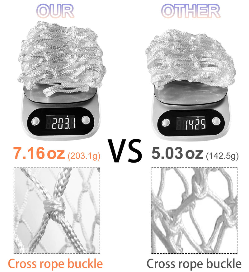 [Australia - AusPower] - LAO XUE Basketball Net Outdoor,(7.16 oz) Professional Heavy Duty Basketball Net Replacement,All Weather Anti Whip, Suitable for Outdoor Standard 12 Loops Basketball Hoop 