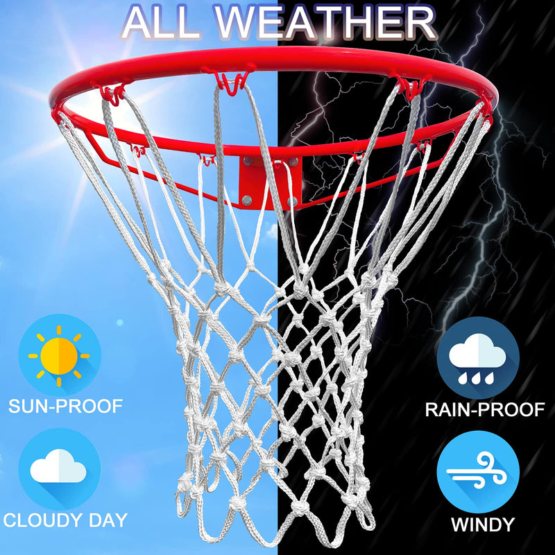 [Australia - AusPower] - LAO XUE Basketball Net Outdoor,(7.16 oz) Professional Heavy Duty Basketball Net Replacement,All Weather Anti Whip, Suitable for Outdoor Standard 12 Loops Basketball Hoop 