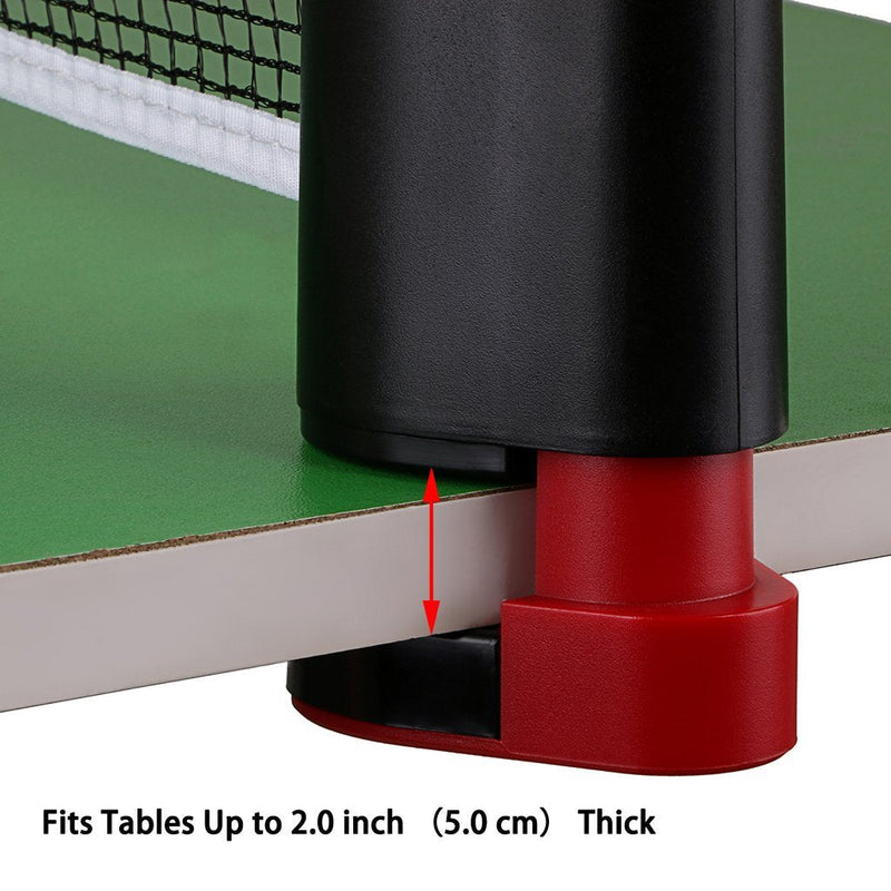 [Australia - AusPower] - Hipiwe Retractable Table Tennis Net Replacement, Ping Pong Net and Post with PVC Storage Bag, 6 Feet(1.8M, Fits Tables Up to 2.0 inch 5.0 cm Black 