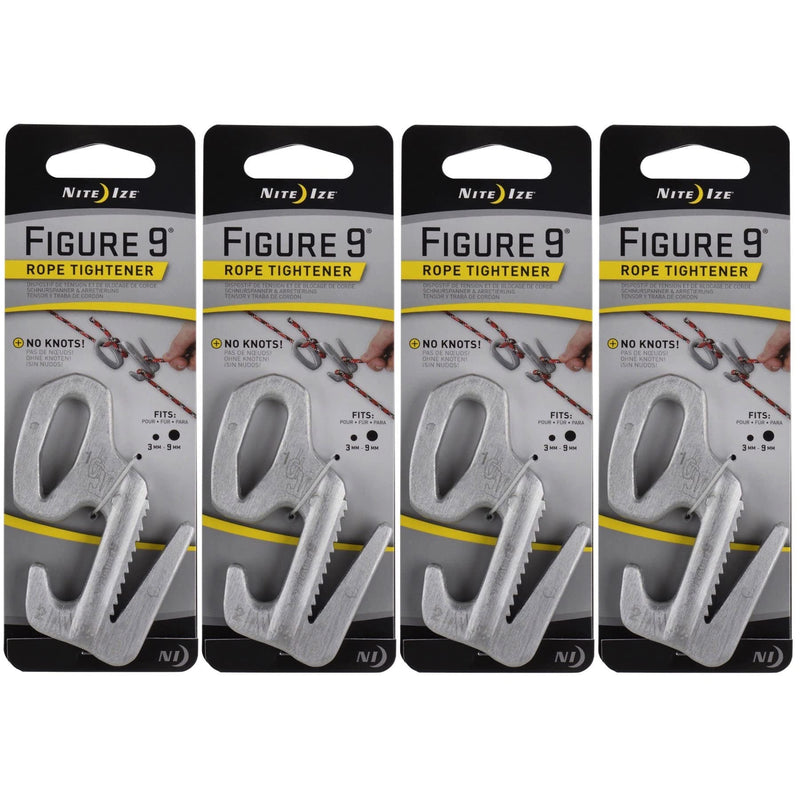 [Australia - AusPower] - Nite Ize Figure 9 Rope Tightener Large Aluminum Tie Down Knot Tool (4-Pack) 