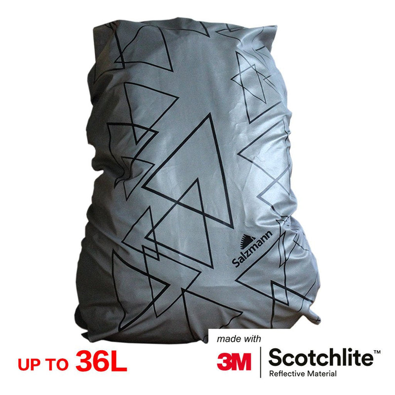 [Australia - AusPower] - Salzmann 3M Reflective Backpack Cover | High Visibility, Waterproof & Weatherproof | Ideal for Cycling, Running, Hiking & More Silver Triangle Standard (up to 36L) 