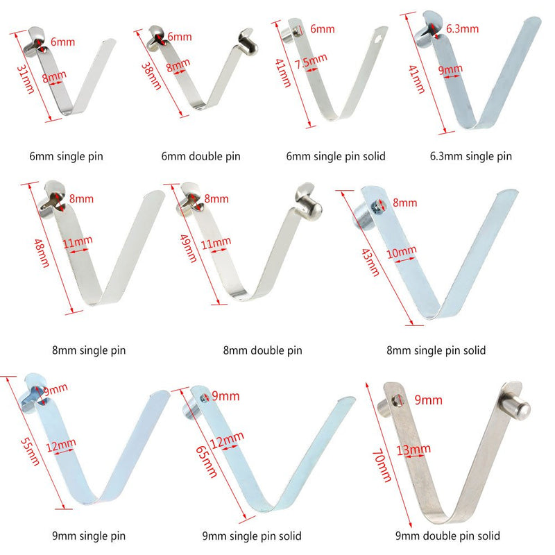 [Australia - AusPower] - Lixada 6pcs Kayak Paddle Spring Clips Tent Pole Clips Push Button Spring Snap Clip Locking Tube Pin 