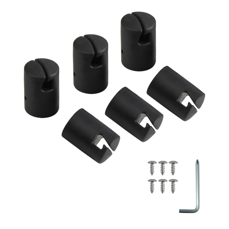 [Australia - AusPower] - ZIZILAND Trampoline Enclosure Pole Cap for Flat Steel Sheet Top Ring System, 6 Pieces, Black 