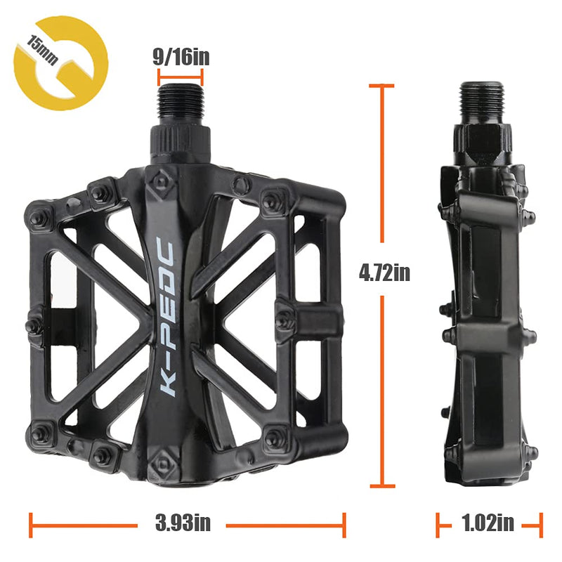 [Australia - AusPower] - boruizhen Aluminium CNC Bike Platform Pedals Lightweight Road Cycling Bicycle Pedals for MTB BMX Black 