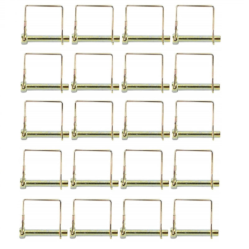 [Australia - AusPower] - YaeGarden 20-Pack Square Shaft Locking Pin Wire Lock Pin Safety Coupler Pin, 3 Sizes Available: 3/8" x 2-1/4", 1/4" x 2-1/4", 5/16" x 2-1/4" (20Pcs: 1/4" x 2-1/4") 20Pcs: 1/4" x 2-1/4" 