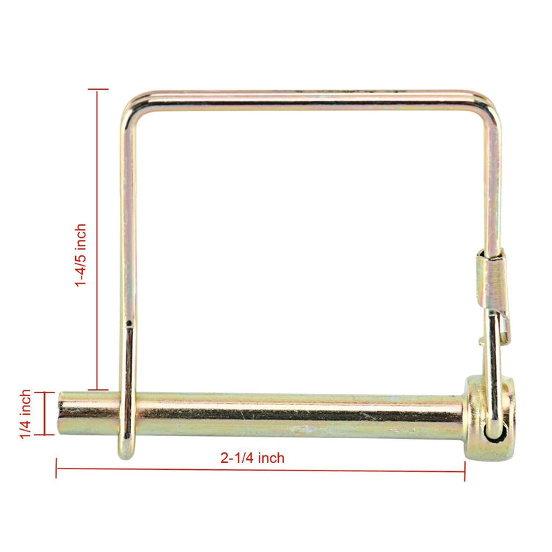 [Australia - AusPower] - YaeGarden 20-Pack Square Shaft Locking Pin Wire Lock Pin Safety Coupler Pin, 3 Sizes Available: 3/8" x 2-1/4", 1/4" x 2-1/4", 5/16" x 2-1/4" (20Pcs: 1/4" x 2-1/4") 20Pcs: 1/4" x 2-1/4" 