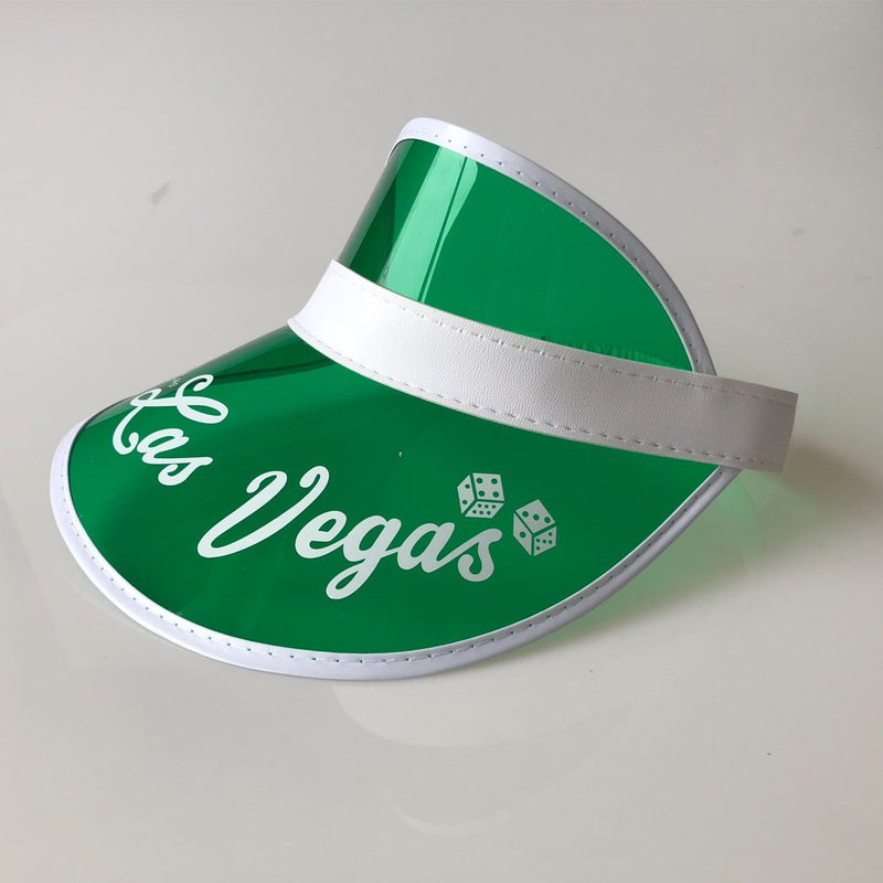 [Australia - AusPower] - Yuanhe 5PCS Las Vegas Green Dealer Visors,Costume Hat, One Size Fits Most,Expandable Headband 
