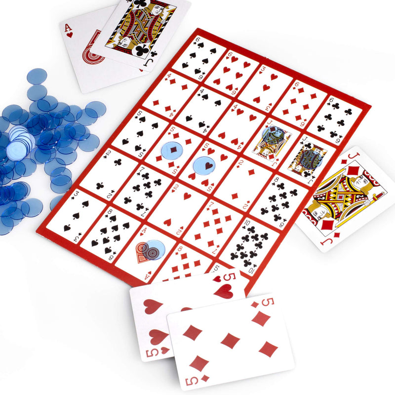 [Australia - AusPower] - Poker Keno Game Set with Cards and Chips - Adult Family Casino Board Game Night Gift Includes Deck of Playing Cards, 12 Boards, 200 Bingo Chips 