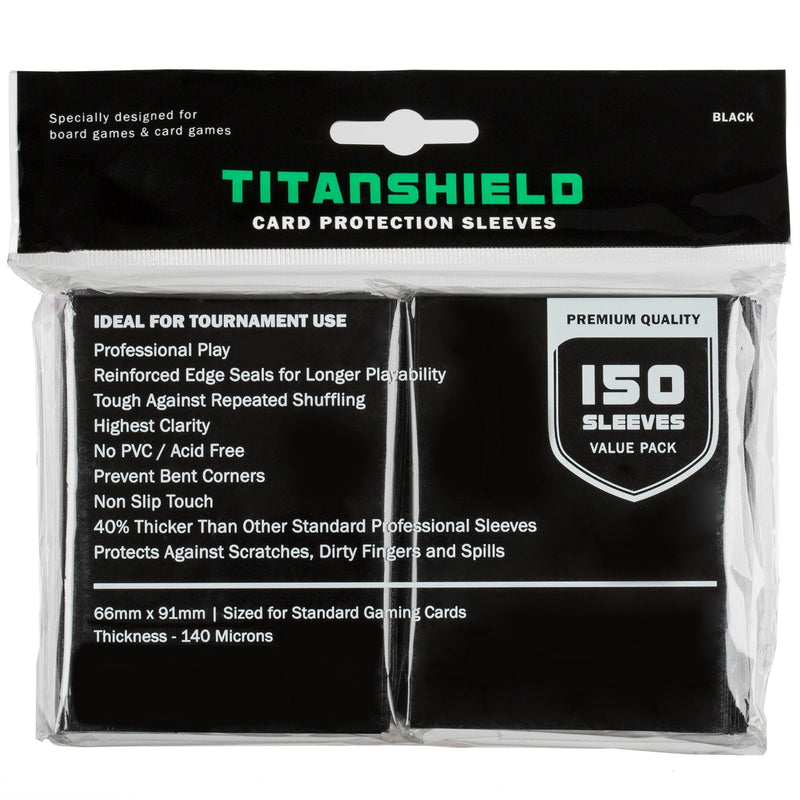 [Australia - AusPower] - TitanShield (150 Sleeves/Black Standard Size Board Game Trading Card Sleeves Deck Protector for Baseball, Dropmix 