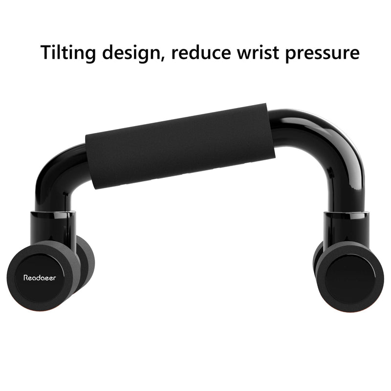 [Australia - AusPower] - READAEER Push Up Bars Gym Exercise Equipment Fitness 1 Pair Pushup Handles with Cushioned Foam Grip and Non-Slip Sturdy Structure Push Up Bars for Men & Women 