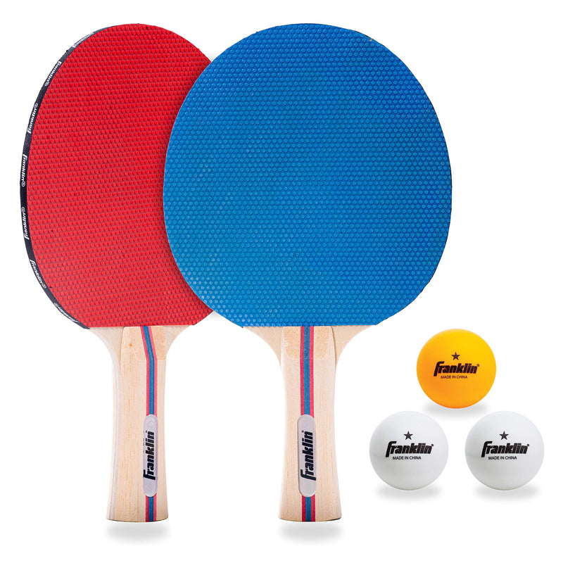[Australia - AusPower] - Franklin Sports Ping Pong Paddle Set with Balls - 2 Player Table Tennis Paddle Kit with (2) Paddles + (3) Balls Included - Red + Blue 