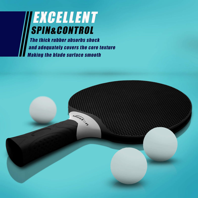 [Australia - AusPower] - Senston Table Tennis Rackets Set, Professional Table Tennis Racket, Composite Rubber Ping Pong Paddle Set black 