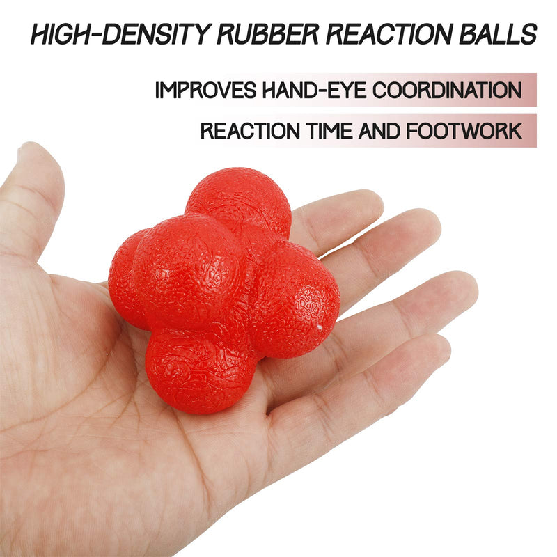 [Australia - AusPower] - Yaegoo 6 PCS Reaction Balls Rubber Reaction Bounce Balls for Hand-Eye Coordination, Agility & Speed Reflex Training 