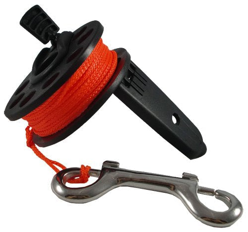 [Australia - AusPower] - Scuba Choice Scuba Diving Compact Finger Spool with Plastic Handle, 65', Orange Line 