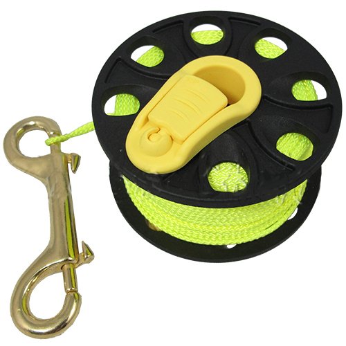 [Australia - AusPower] - Scuba Choice Scuba Diving Compact Finger Spool with Yellow Plastic Handle, 167', Yellow Line 