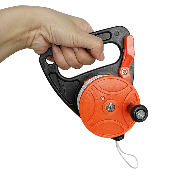 [Australia - AusPower] - Seafard Compact 150ft Scuba Dive Reel Kayak Anchor with Thumb Stopper for Safety Underwater Diving Snorkeling Red 