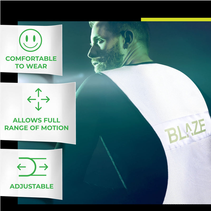 [Australia - AusPower] - 247 Viz Blaze Reflective Running Vest Safety Gear - 360˚ High Visibility Vest for Women & Men - Running, Walking, and Cycling Small 