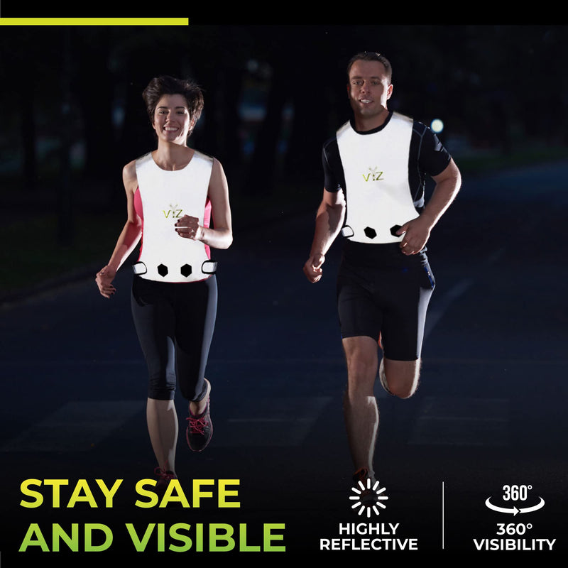 [Australia - AusPower] - 247 Viz Blaze Reflective Running Vest Safety Gear - 360˚ High Visibility Vest for Women & Men - Running, Walking, and Cycling Small 