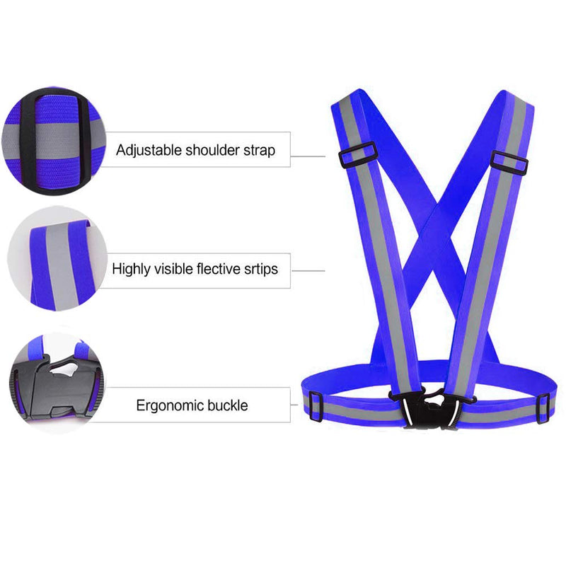 [Australia - AusPower] - Awnuuw Reflective Vest Running Gear 3Pack, Adjustable Safety Vests High Visible Reflective Belt Straps Green,black,blue 