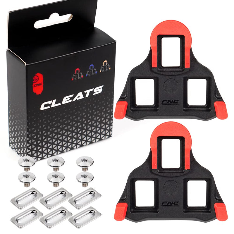 [Australia - AusPower] - CNC Road Bike Cleats for Shimano SPD-SL SM-SH10/SM-SH11/SM-SH12,Cycling Cleats for Shimano SPD-SL Cleats SM-SH10-0° Float -Red 