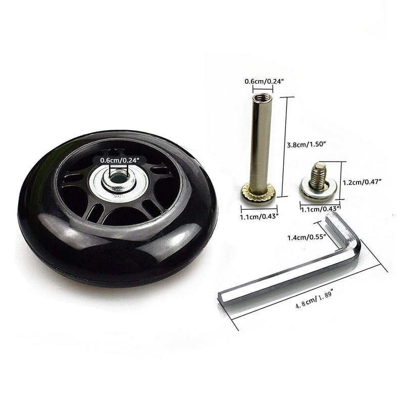 [Australia - AusPower] - F-ber Luggage Suitcase Wheels Replacement Kit OD 64/68/70/75/78/84/90mm w/ABEC 608zz Skate Inline Outdoor Skate Replacement Wheels Multiple Sizes, Set of (2) Wheels 
