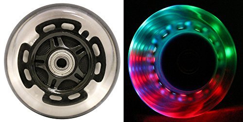 [Australia - AusPower] - L.E.D. Scooter Wheels with ABEC 9 Bearings for Razor Scooters 100mm Light Up 2-Pack Black 