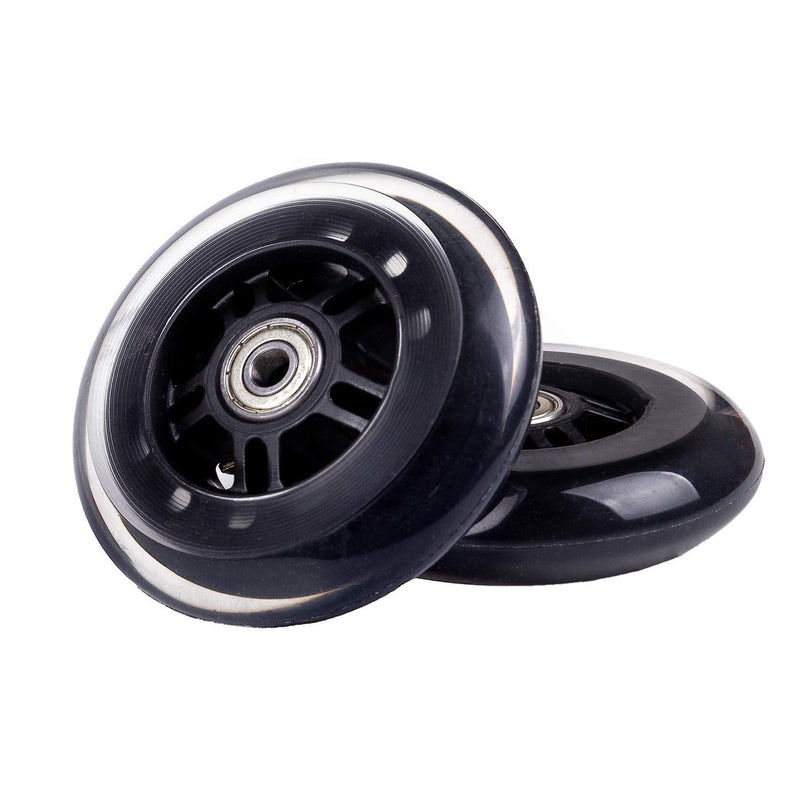 [Australia - AusPower] - Little World Scooter Wheels Pair - 2Pcs Scooter Replacement Wheels - 100mm Pro Stunt Scooter Replacement Wheels - Quality Scooter Wheels for Smooth Ride Black ABEC-7 