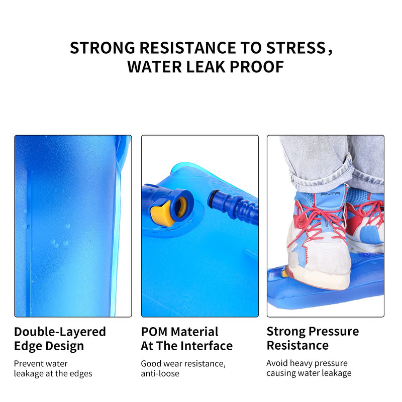 [Australia - AusPower] - BQA Hydration Water Bladder Reservoir for Hiking Biking Climbing Cycling Running, Large Opening Blue 2L 