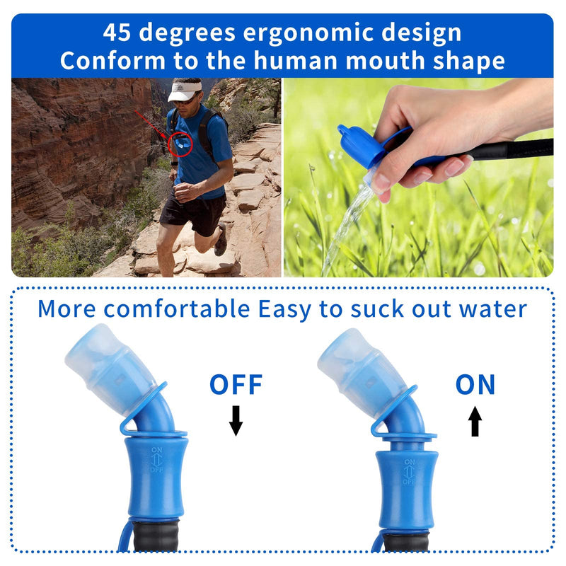 [Australia - AusPower] - KUREIDA Hydration Bladder 2 Liter,Water Bladder with Insulated Tube,BPA Free,Leak Proof,Hydration Reservoir for Hiking,White and Blue. 