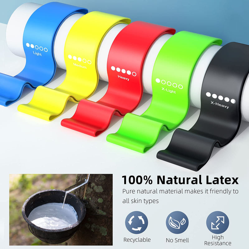 [Australia - AusPower] - Resistance Bands, Exercise Workout Bands for Women and Men, 5 Set of Stretch Bands for Booty Legs 