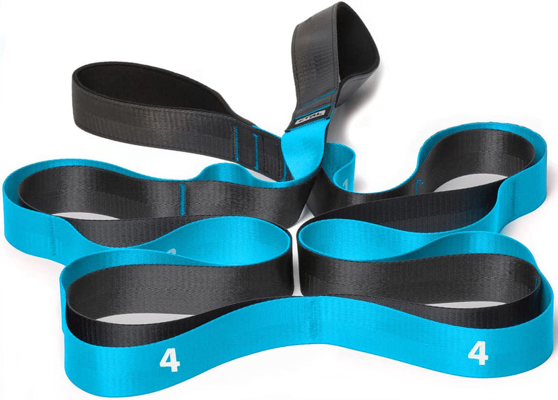 [Australia - AusPower] - Stretching Strap with Loops for Physical Therapy, Yoga, Exercise and Flexibility - Non Elastic Fitness Stretch Band + Exercise Instructions & Carry Bag by CTRL Sports 
