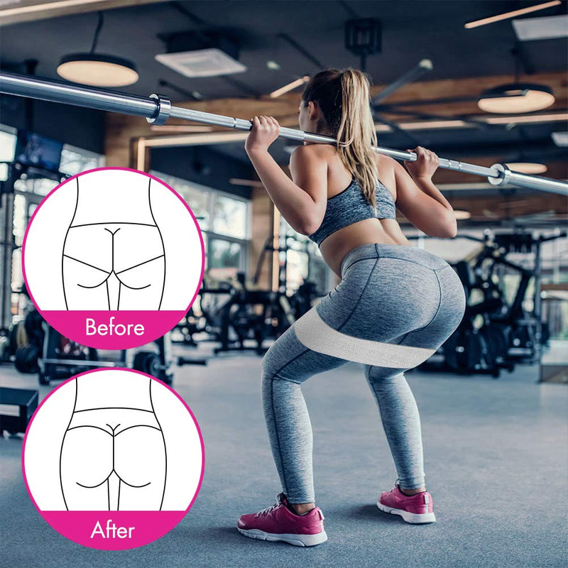 [Australia - AusPower] - Te-Rich Resistance Bands for Legs and Butt, Fabric Workout Loop Bands, Set of 3 