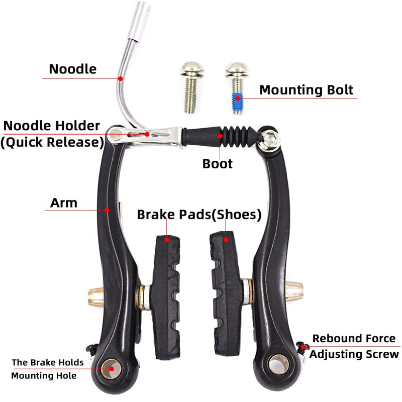 [Australia - AusPower] - LITEONE V Brakes for Bikes Linear Bicycle Brake Set Mountain Bike Front and Rear V Brakes Set Replacement Parts fit for Most MTB BMX Road Bike 1 Pair 