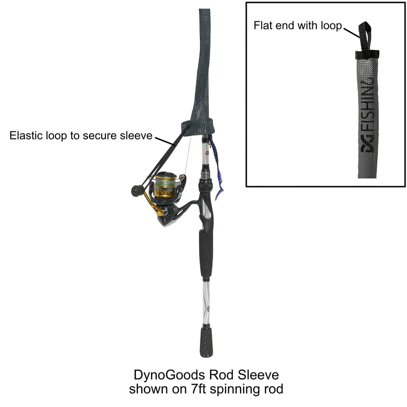 [Australia - AusPower] - DynoGoods Fishing Rod Sleeve, 3 Pack, 7ft Spinning Rod Protector/Rod Sock/Rod Cover Black 