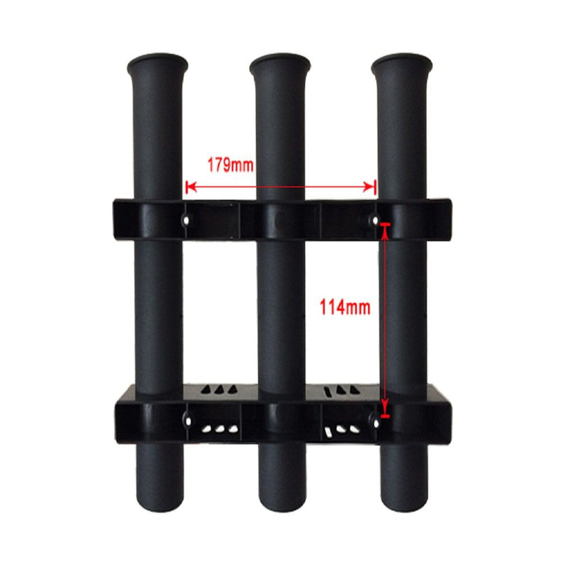 [Australia - AusPower] - Kglobal Fishing Rod Holder Bracket, Tube 3 Rod Rack, Fishing Rod for Boat Kayak Garage Storage or Truck with Screws Side-Mount Black 