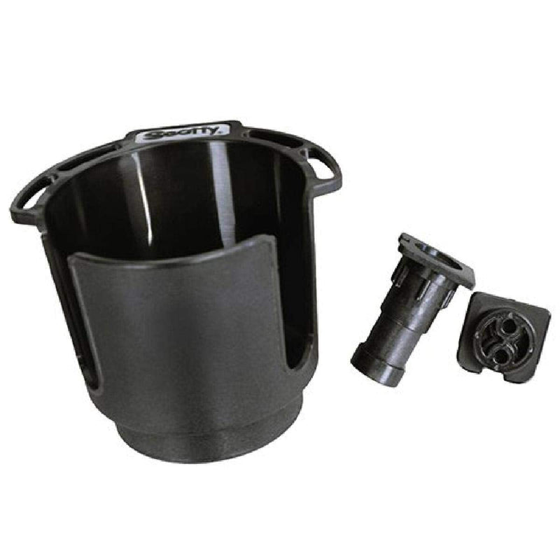 [Australia - AusPower] - Scotty Cup Holder w/Rod Hldr Post and Bulkhead/Gnel MNT Black 