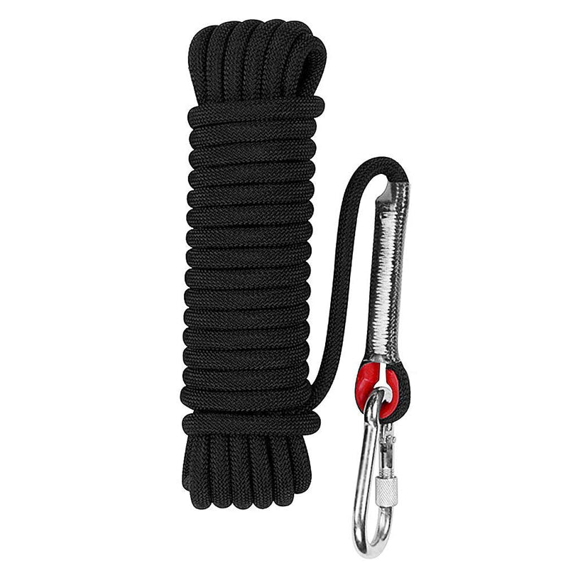 [Australia - AusPower] - Aoneky 10 mm Static Outdoor Rock Climbing Rope, Fire Escape Safety Rappelling Rope Black 1 32.0 Feet 