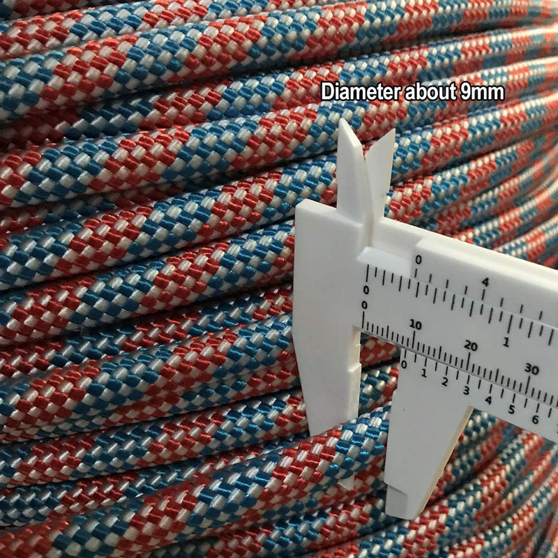 [Australia - AusPower] - DESERT & FOX Outdoor Emergency Rope,Camping Ropes Climbing Ropes Diameter 9mm 10m/20m/30m/50m Wear Resistant High Strength Hiking Accessory Tool Blue 10m/32.8ft 