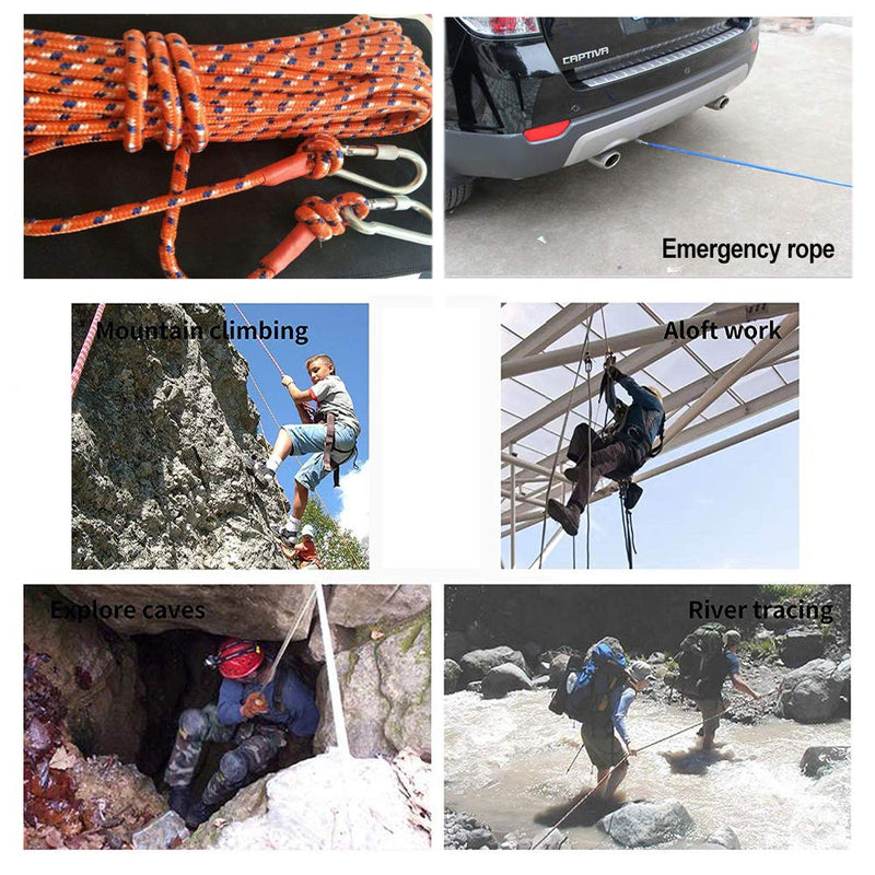 [Australia - AusPower] - DESERT & FOX Outdoor Emergency Rope,Camping Ropes Climbing Ropes Diameter 9mm 10m/20m/30m/50m Wear Resistant High Strength Hiking Accessory Tool Blue 10m/32.8ft 