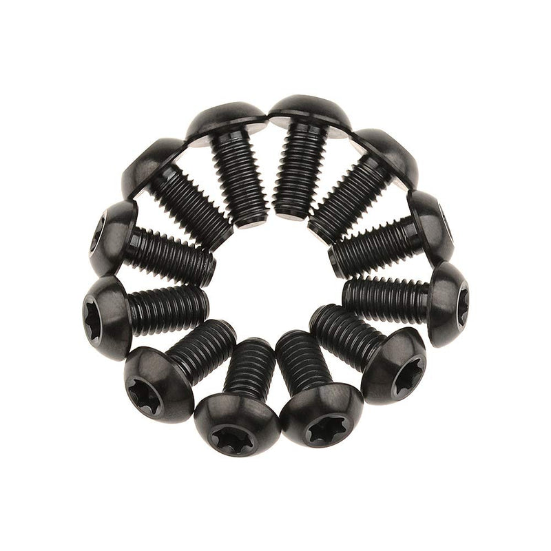 [Australia - AusPower] - Wanyifa 12Pcs Ti Titanium Bolts Torx M5x10 Bicycle Bike Disc Brake Cycle Rotor Screws Gr5 Black 
