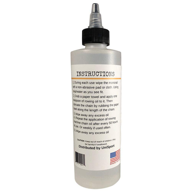 [Australia - AusPower] - UniSport Concept 2 Rowing Machine Chain Oil (8 Oz) Premium Formula for Exercise Rower Chains, Compatible with Model D and Major Brands, Made in USA 