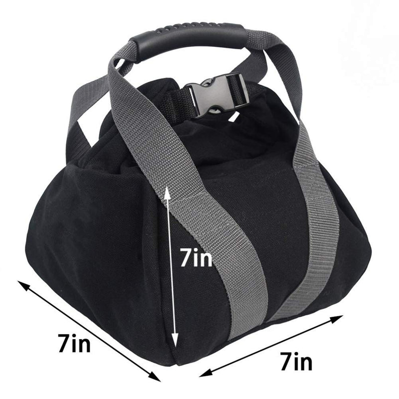 [Australia - AusPower] - 2 Pcs Adjustable Canvas-Kettlebell-Sandbag wtih Handle for Training Home Training, Yoga, Fitness Black 