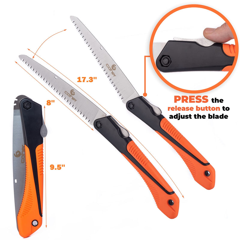[Australia - AusPower] - Folding Saw, 8 Inch Rugged Blade Hand Saw, Best for Camping, Gardening, Hunting | Cutting Wood, PVC, Bone, Pruning Saw with Ergonomic Non-Slip Handle Design 