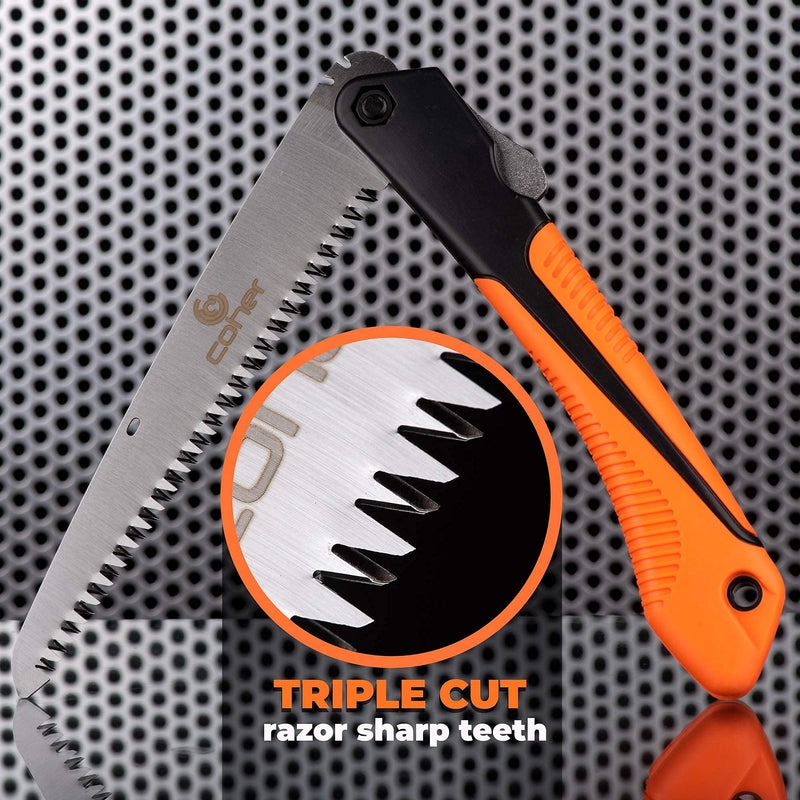[Australia - AusPower] - Folding Saw, 8 Inch Rugged Blade Hand Saw, Best for Camping, Gardening, Hunting | Cutting Wood, PVC, Bone, Pruning Saw with Ergonomic Non-Slip Handle Design 